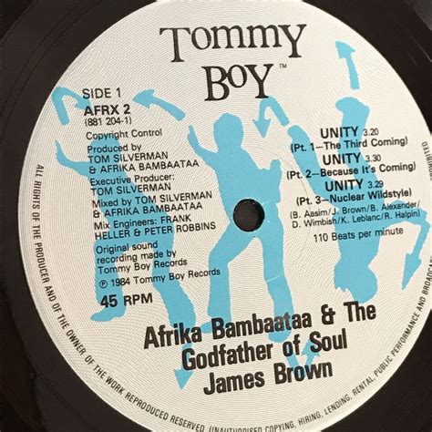 AFRIKA BAMBAATAA JAMES BROWN Unity UK Vinyl Single EXCELLENT CONDITIO EBay