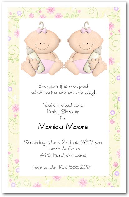 Fun ideas for a twin girls baby shower: Babycakes Twin Girls Baby Shower Invitation