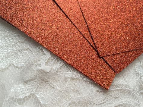 Diy Copper Glitter Cardstock 5x7 For Wedding Or Quince Etsy