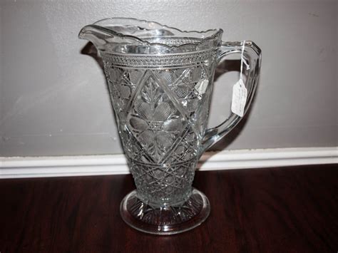 Antique Pressed Glass Water Pitcher Pressed By Bettysantiques