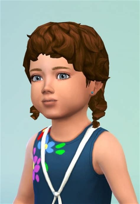 Birksches Sims Blog Toddler Curl Pigtails Hair Sims 4 Hairs
