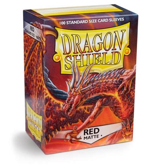 For cards measuring up to 63×88 mm (2½x3½). Dragon Shield Card Sleeves - Matte Red - 100/Pack