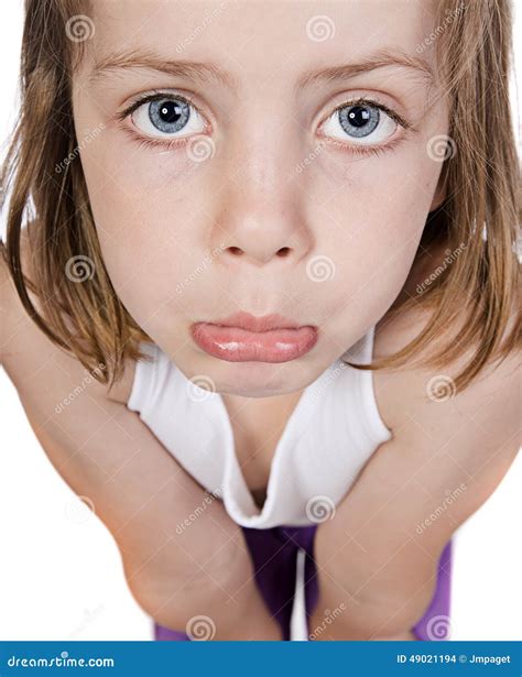 Nettes Kind Mit Traurigem Gesicht Stockfoto Bild Von Hintergrund