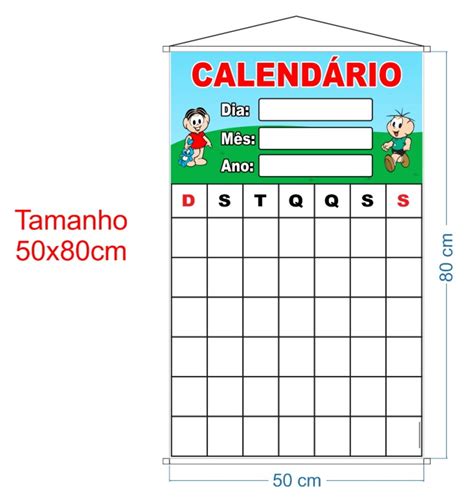 Banner Pedagógico Calendário Simples 50x80cm Elo7