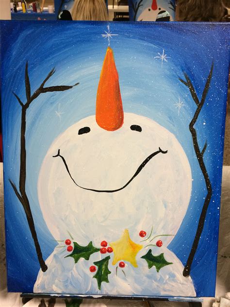 Acrylic Snowman Painting Paint Nite Art