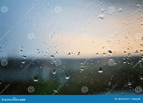 Raindrops On The Glass Rainy Weather Overcast Rain Thunderstorm