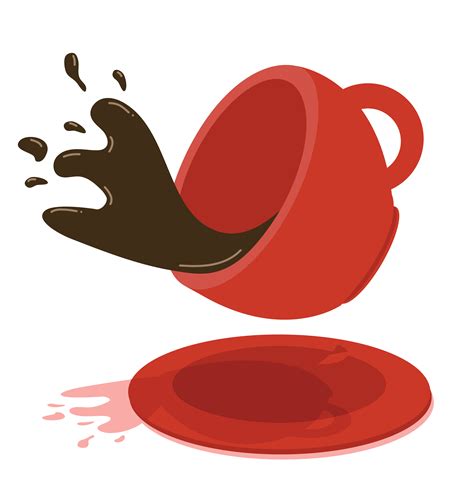 Hot Spilled Coffee Red Cup Vector Illustration 1886314 Vector Art At