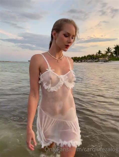 Caroline Zalog Nude Beach Wet See Through Onlyfans Video Gotanynudes