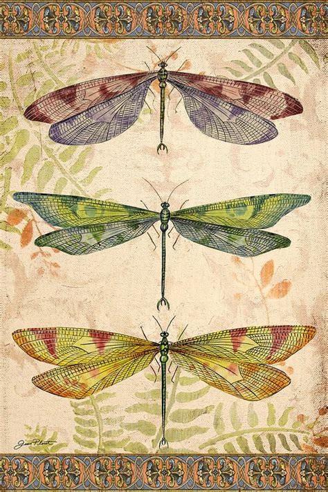 Vintage Wings Dragonfly Trio Painting Vintage Wings Dragonfly Trio