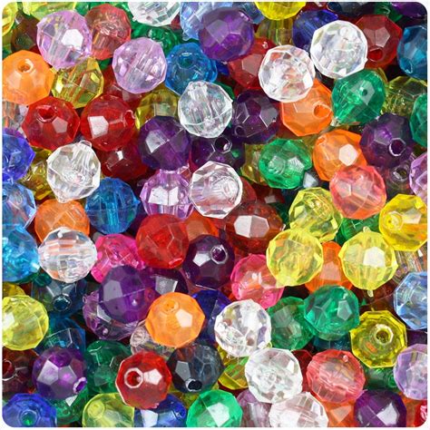 Beadtin Transparent Multi 8mm Faceted Round Craft Beads 450pcs