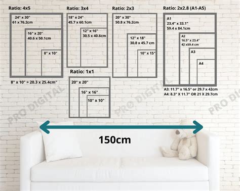 Wall Art Size Guide Downloadable Comparison Chart Etsy Instant