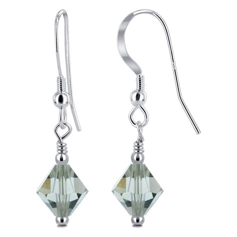 925 Sterling Silver Crystal Drop Earrings Made With Swarovski Elements
