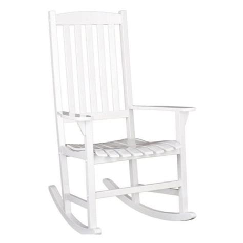 Mainstays White Solid Wood Slat Outdoor Rocking Chair Seedsyonseiackr