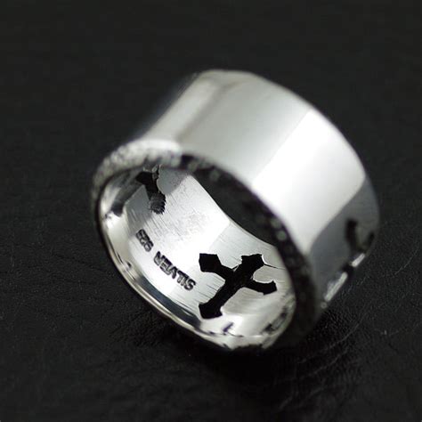 Japan Gothic Jewelry Holy Cross 925 Sterling Silver Gothic Ring Men