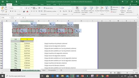 Hoja De Excel De DiseÑo Estructural De Zapata Combinada Con Presupuesto