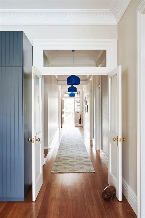 According to haymes paint regional colour stylist erin hearns, federation bricks often have blue and grey tones or flecks in them, so she suggests picking colours out of the brick for the fretwork. Federation Home Brought To Life With Colour | Hallway ...
