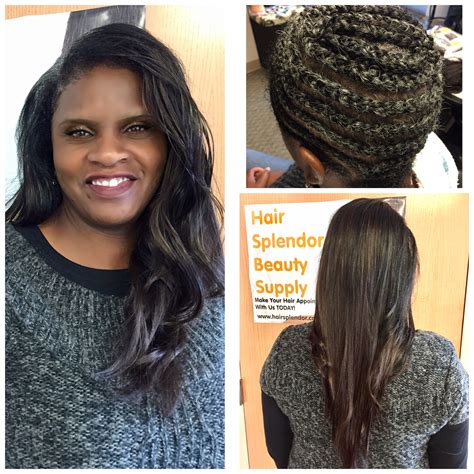 Sewin Mixing Brown And Black Weaving Hair To Blend With Clients Black