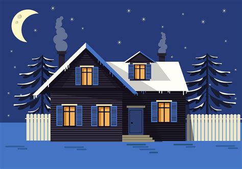 Free Night Landscape Vector House 137813 Vector Art At Vecteezy