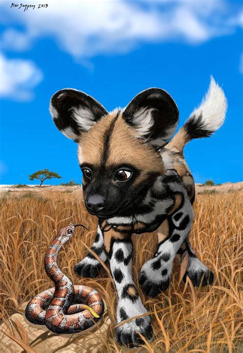 Although they are not as cute as polar bears or cheetah, not as human as gorilla or chimpanzee, they deserve our protection. African Wild Dog Pup and Baby Snake Compare Spots by ...