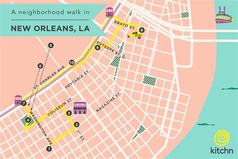 New Orleans Garden District Walking Tour Map Draw A Topographic Map