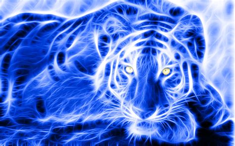 Electric Azure Blue Digital Tiger Tiger Pictures Tiger Art Cat Spirit