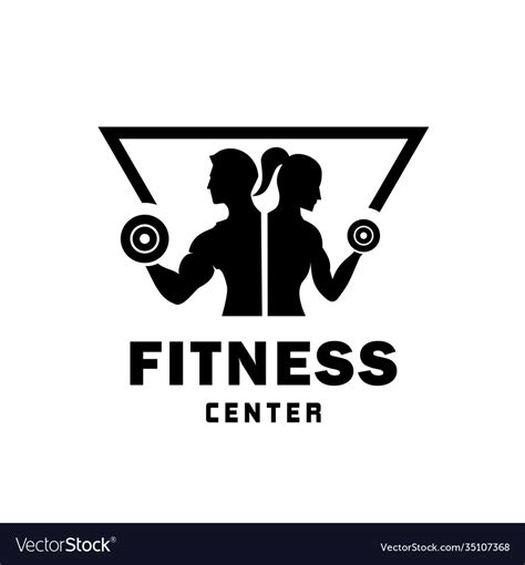 Fitness Center Logo Sport And Logo Design Vector Image
