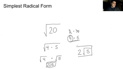 Radicals And Simplest Radical Form Youtube