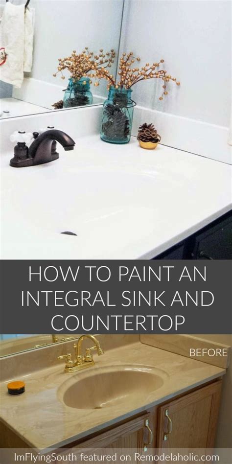 One can also use mineral oil to clean black kitchen sinks. How To Paint An Integral Sink And Countertop | Diy ...