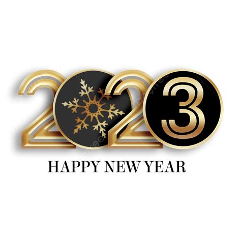 Happy New Year 2023 Png Picture 2023 New Year Colorful Font Black And Gold Texture Circle 2023