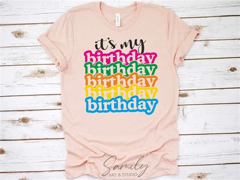 Stacked Birthday Svg My Birthday Svg Retro Stacked Cut File Etsy