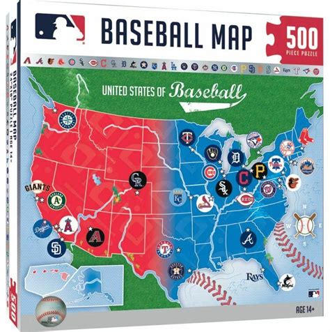 Mlb Map Puzzle 500pc New Tistaminis Mlb Baseball Teams Major League Baseball Usa Baseball