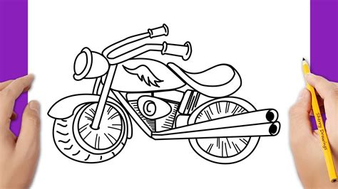 How To Draw A Motorcycle Easy Drawings Dibujos Faciles Dessins