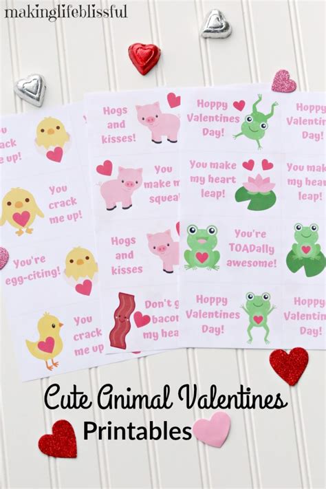 Free Baby Chick Printables Frog And Pig Valentines