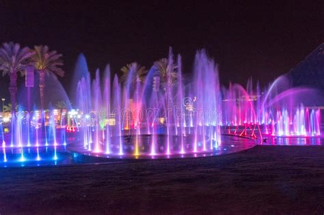 Water And Light Show Of Musical Fountain In Eilat Israel Editorial