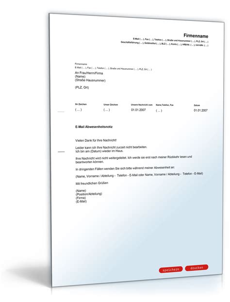 Der letzte arbeitstag vor ihrem wohlverdienten urlaub! Abwesenheitsnotiz E-Mail - Vorlage zum Download