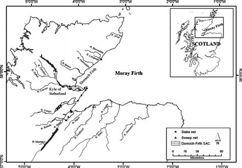 The Moray Firth Showing The Locations Of Salmon Rivers The Dornoch