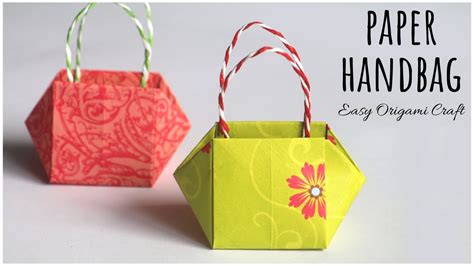 Origami Paper Hand Bag Tutorial How To Make Paper Handbag Easy Paper Craft Idea Youtube