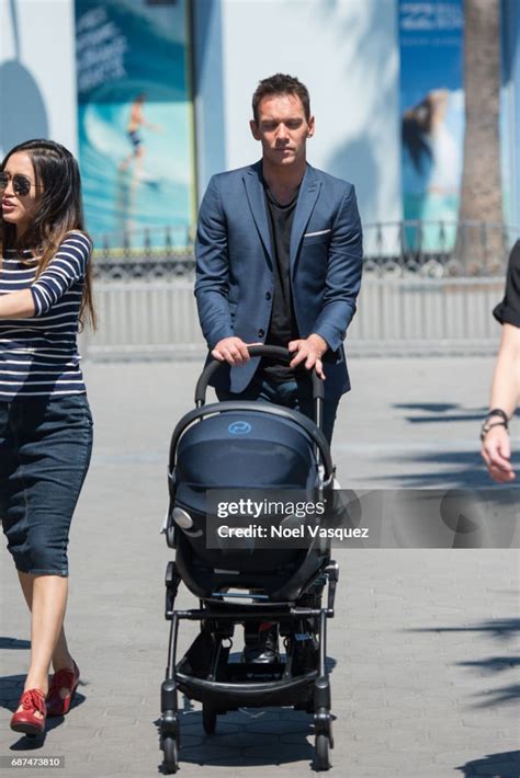 Jonathan Rhys Meyers Pushes A Stroller Carrying His Son Wolf Rhys