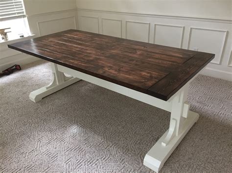 The legs are 3″ in on each side and 1″ in from front to back. Ana White | Double Pedestal Farmhouse Table - DIY Projects
