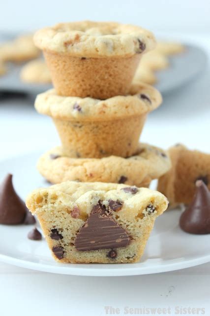 Chocolate Chip Cookie Cups With A Kiss