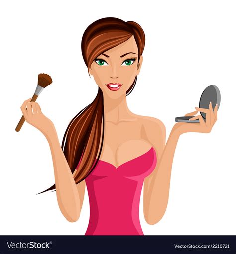 Woman Applying Makeup Royalty Free Vector Image