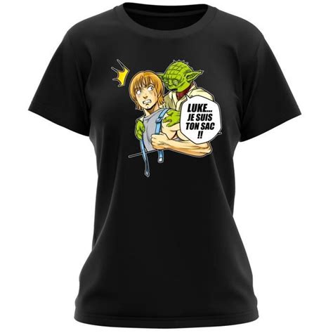 T Shirt Film Culte Parodie Yod Noir Achat Vente T Shirt Cdiscount