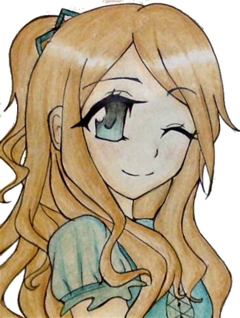 Cute Anime Girl Winking By Artinsanity37 On Deviantart