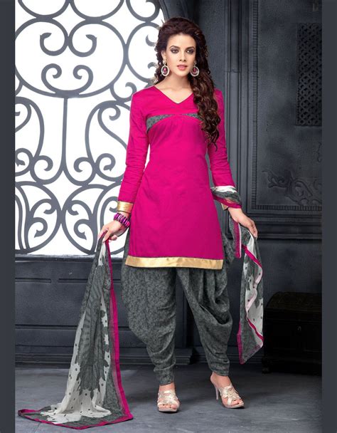 Pink Cotton Patiala Suit 70024 Indian Outfits Indian Party Wear Patiala Salwar