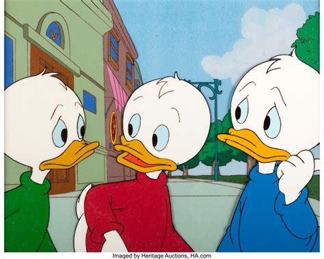 Ducktales Huey Dewey And Louie Production Cel With Master Lot 97401