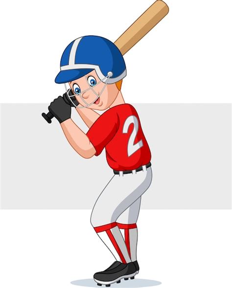 Premium Vector Cartoon Boy Playing Baseball