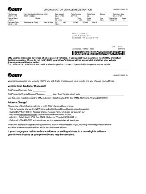 The dmv id cost depends on the type of applicant and the type of id card received. Va Car Registration - Fill Out and Sign Printable PDF ...