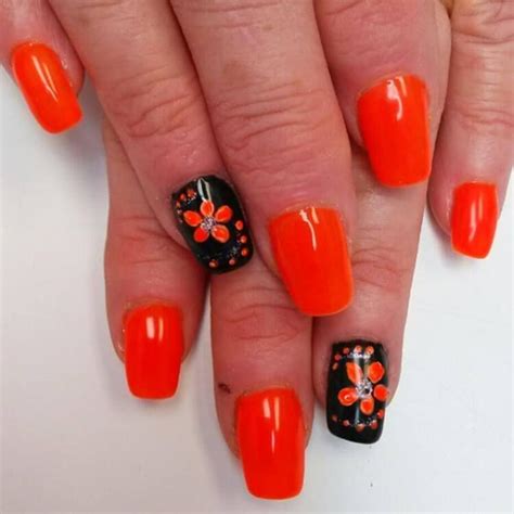 65 Beautiful Orange Nail Art Ideas Nail Art Nails Diy Uñas