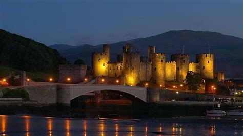 Conwy Castle At Night North Wales By Fred Selby
