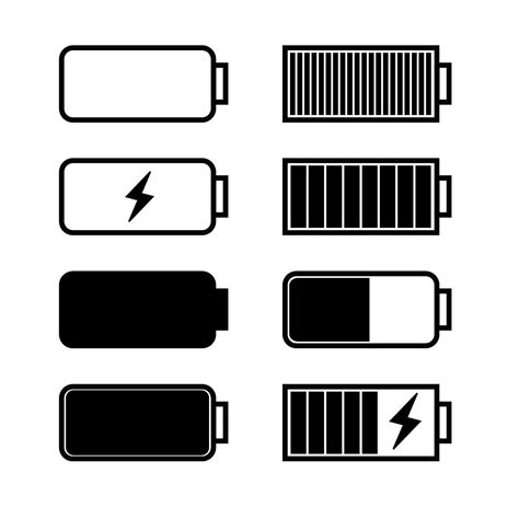 Battery Icon Set Battery Icon Clipart Set 4574151 Vector Art At Vecteezy